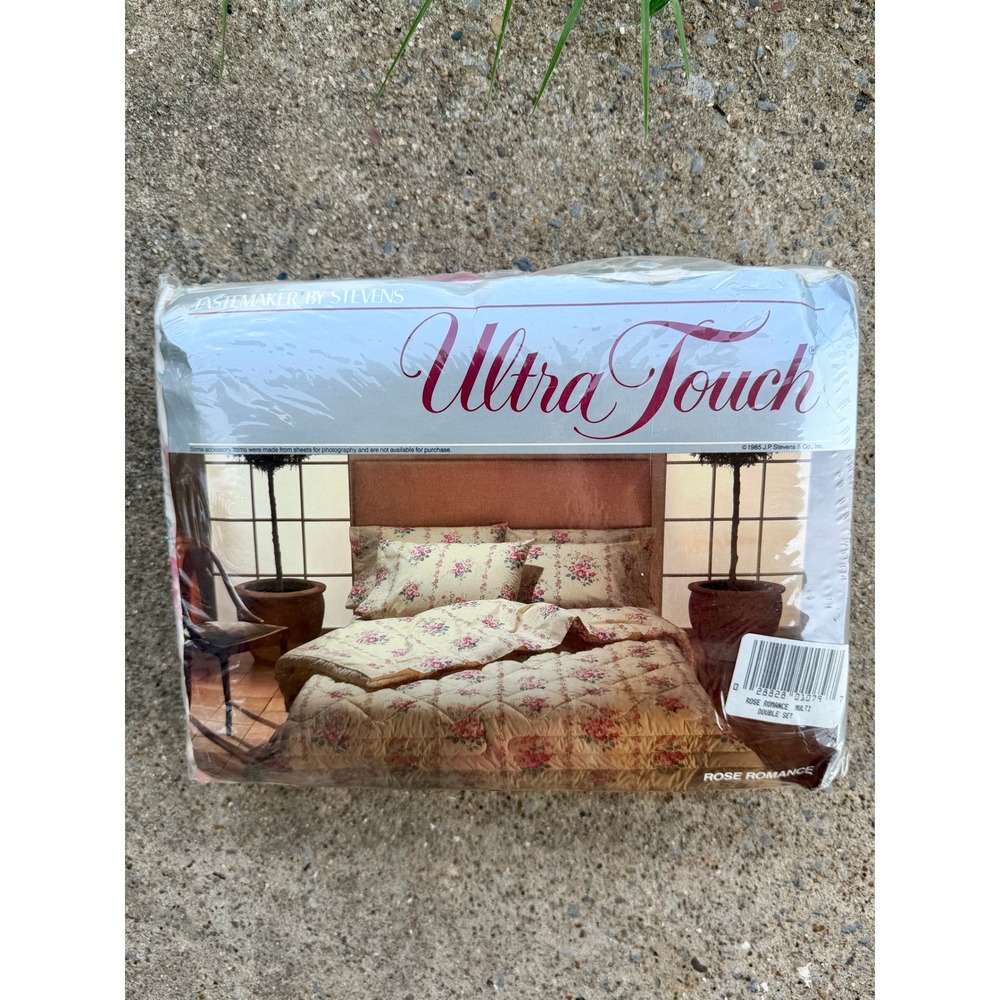 VTG Tastemaker by Stevens Ultra Touch Full Bedset Rose Romance‎ Floral 4pc New